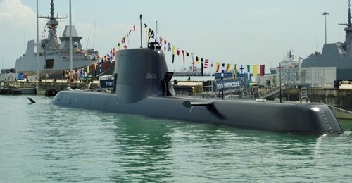 The Republic of Singapore Navy's first Invincible (Type 218SG)-class submarine, RSS 
        
         seen here at its commissioning ceremony on 24 September 2024 at Changi Naval Base.
