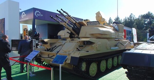 The upgraded ZSU-23-4 Shilka displayed at ADEX.