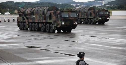The Hyunmoo-5 ballistic missile was shown publicly for the first time at South Korea's Armed Forces Day on 1 October.