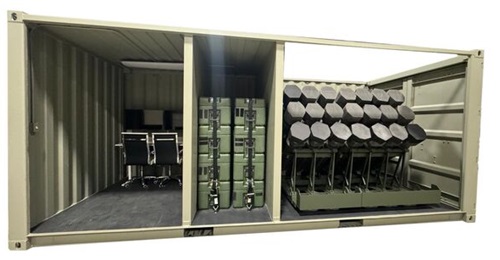 UVision's new launcher has the capability to fire up to 21 loitering munitions at one time. It is being displayed for the first time at the Association of the United States Army annual symposium on 14 October 2024.