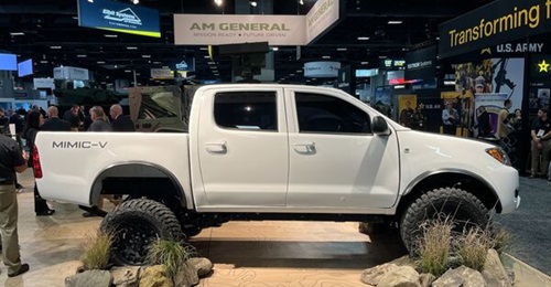 AM General also revealed its Mission Integrated Maneuverable Interoperable Conformable Vehicle (MIMIC-V) prototype at the AUSA 2024 conference.