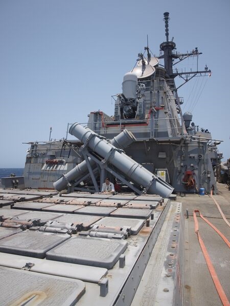 USS 
        
         and other US Navy warships had to conduct expeditionary reloading after naval combat in the Red Sea.