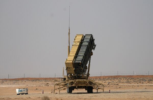 A Patriot launcher at Prince Sultan Air Base in February 2020.   (Andrew Caballero-Reynolds/AFP via Getty Images)