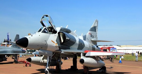 The A-4 Skyhawk is one of a number of aircraft types that AEC Skyline-Top Aces will use to replicate high-end aircraft threats for the RNLAF.