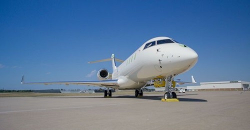 The Global 6500 destined to become the HADES prototype at the factory in Wichita, Kansas.