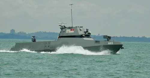 A Republic of Singapore Navy MARSEC USV seen here in the Singapore Strait on 4 February 2025.