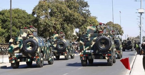 Zambian Army GAZ-233014 Tigr APCs in the Defence Force Day parade.