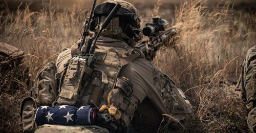 A US Army Ranger is shown equipped with L3Harris' AN/PRC-163.