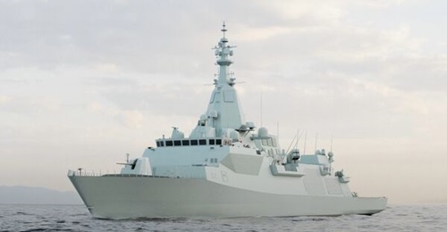 Artist's impression of Royal Canadian Navy River (Modified Type 26)-class destroyer.