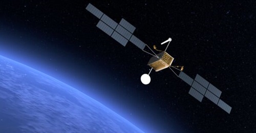 An illustrative image of German Space Command's SatcomBw 3 GEO satellite.