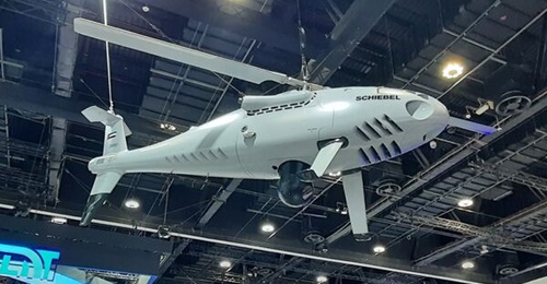 The Schiebel S-100 Camcopter at UMEX 2026. The Hellenic Navy has acquired an undisclosed number of systems to equip its three Belharra-class frigates.