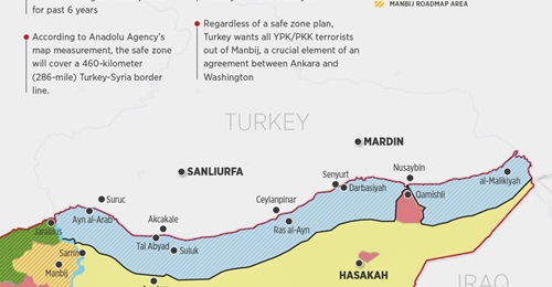 An infographic released by Turkey's Anadolu Agency on 16 January shows the proposed 'safe zone' in northeast Syria.