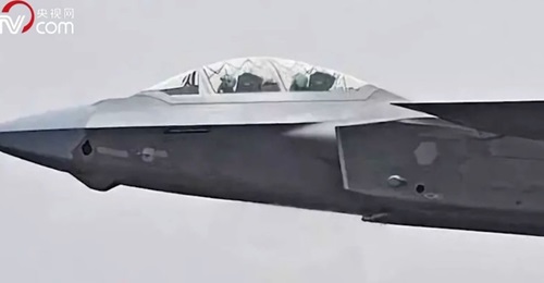 State broadcaster CCTV showed a CGI of a two-seat J-20 aircraft in a 16 January report. China may be developing a two-seat variant of the fighter, according to Chinese state-owned media.