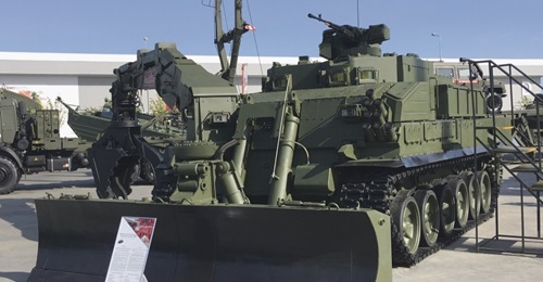 The UBIM AEV, pictured with an excavator bucket.