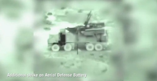 A still from missile seeker footage released by the IDF on 21 January shows a Syrian Pantsyr before it was hit.