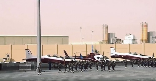 Footage of the graduation parade shows the H125s to be painted in the livery of the Qatar Armed Forces Air Academy.