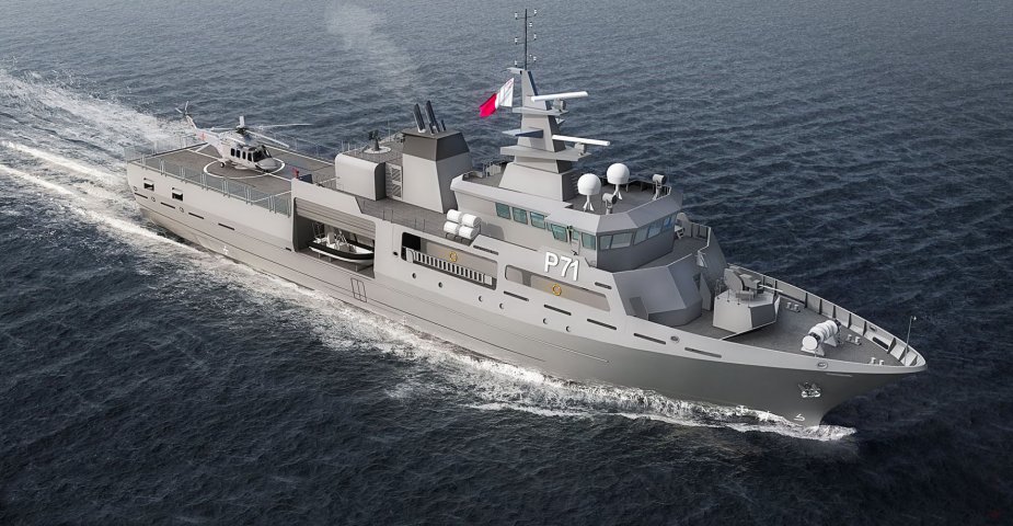 The new 1,800 tonne OPV will provide a significant uplift in capability for the AFM. (Cantiere Navale Vittoria )