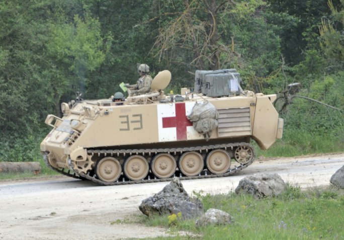 The US Army is converting some of its M113 armoured personnel carriers into armed robotic platforms to validate technologies that can support manned-unmanned teaming operations. (IHS Markit/Patrick Allen)