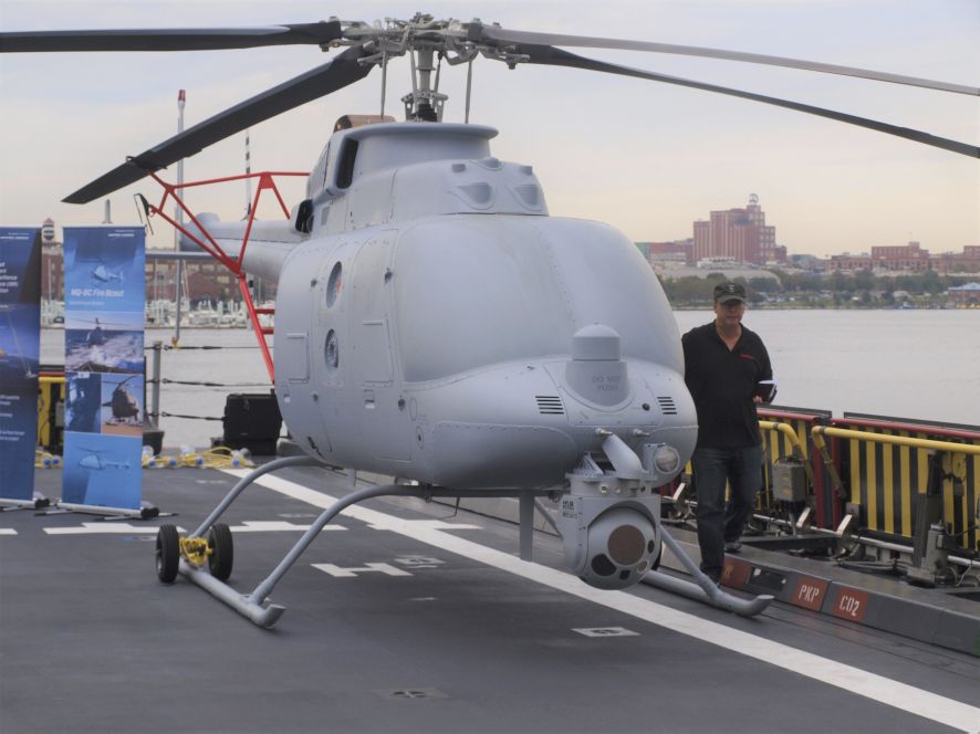 The MQ-8 Fire Scout is integral to USN airborne countermine mission packages. (IHS Markit/Michael Fabey)