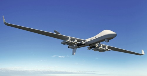 An artist's impression of the Protector RG1 in RAF service. Leonardo and GA-ASI are exploring several sensor and electronic support payloads for the air vehicle.