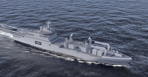 The new FLOTLOG support vessels will be based on the Italian Navy's Vulcano-class design, but modified to meet the French Navy's requirement for support of a carrier-based task group.