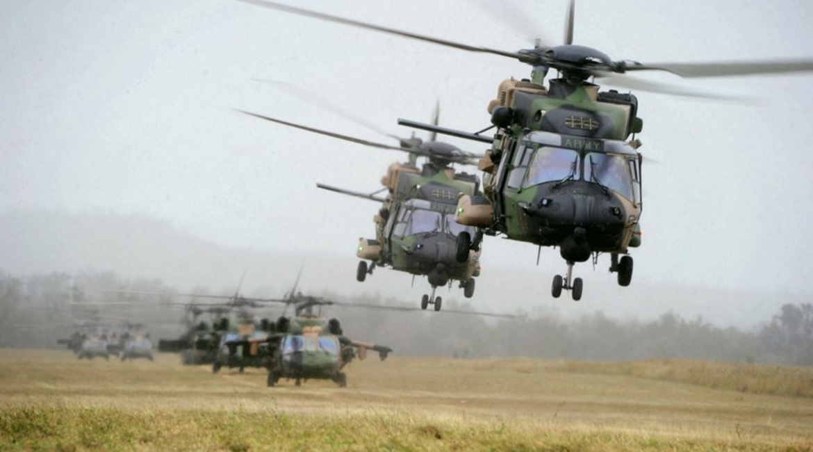 Australia will transition its special forces helicopter capability from the Black Hawk (background) to the MRH90 (foreground) by the end of November 2021.