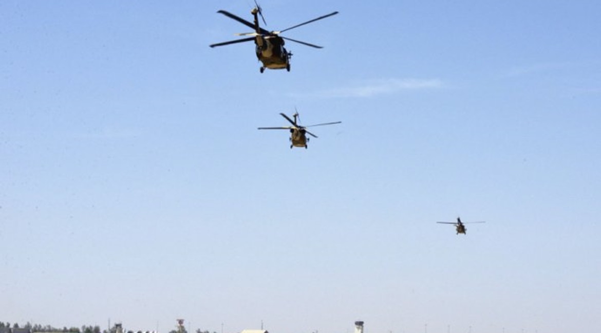 AAF UH-60 Black Hawk helicopters performed their first operational mission on 7 May 2018.