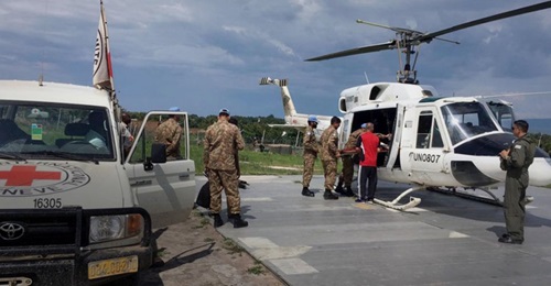 One of two Uruguayan Bell 212 helicopters currently deployed to the DRC in support of the UN MONUSCO mission. The US is looking for a used 212 to give to Uruguay, although it is unclear if this will add to the UN mission or replace one of the two helic...