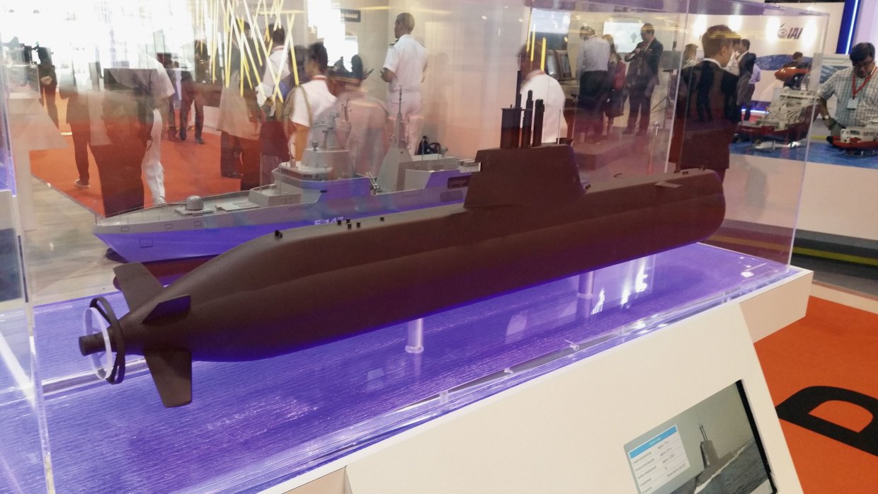 A model of the Type 218SG on display at IMDEX 2017. The first-of-class was launched on 18 February 2019. (IHS Markit/Ridzwan Rahmat)
