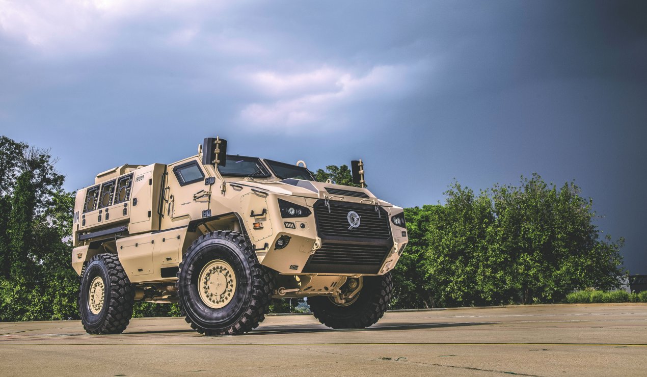 Paramount Group launched an all-new Mbombe 4 at IDEX 2019, receiving a contract at the show for the vehicle. (Paramount Group)
