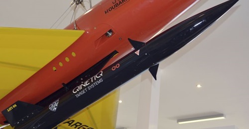 QinetiQ's Rattler supersonic target system mounted on a Banshee target drone.