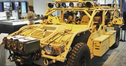 The GD-OTS Flyer72 won USSOCOM's GMV1.1 programme in 2013 and was re-configured to meet the US Army's GMV nine-man crew requirement.