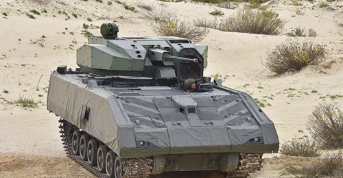 An official image of the Singapore Army's Next Generation Armoured Fighting Vehicle showing the vehicle with a new remote weapon station in place of the Adder M30 system originally seen on the vehicle.