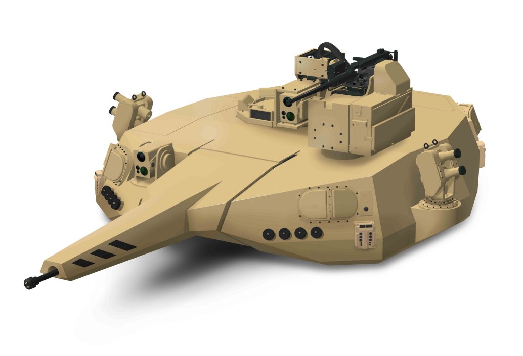 EOS launched a new modular medium-calibre turret called T2000 at the 2019 Avalon Airshow. (EOS)