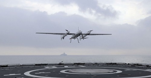 The PLAN deployed what appears to be a Sea Cavalry SD-40 VTOL UAV from a Luyang II-class destroyer during a training exercise held in late February in the South China Sea.