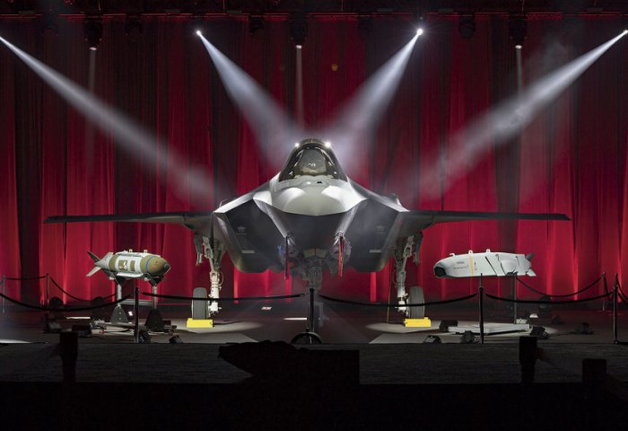 Turkey's first F-35A as shown at Lockheed Martin’s delivery ceremony at its Fort Worth, Texas, production centre on 21 June 2018. The F-35A conventional variant was delivered to Turkey during the ceremony. (Lockheed Martin)