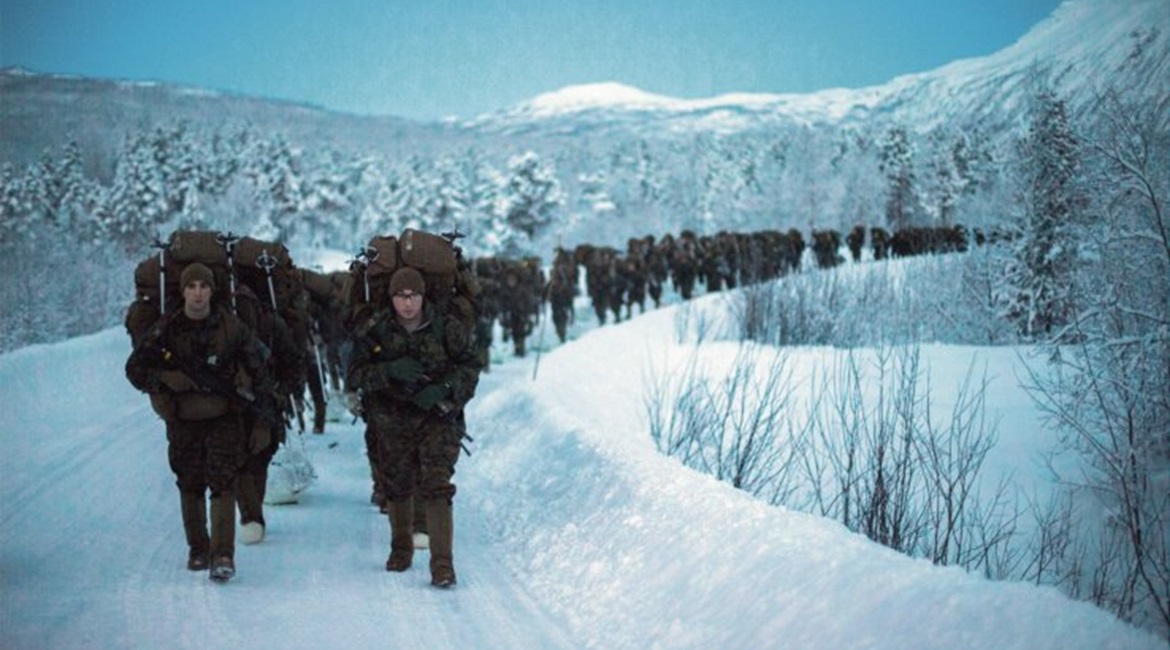 US marines with Marine Rotational Force-Europe 19.1 hike during an exercise in Norway. The Trump administration has sent Congress its FY 2020 budget request with USD718 billion slated for the Pentagon, but with less funding for the European Deterrence ...