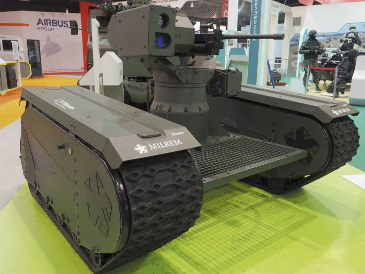 The THeMIS unmanned ground vehicle will be deployed by several European armies for experimentation. (IHS Markit/Kelvin Wong)