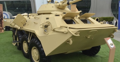 MIC's Shareef-3 8×8 APC is based on the BTR-70 with a BMP-1 turret.