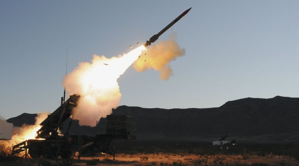 A PAC-3 Patriot missile being fired.