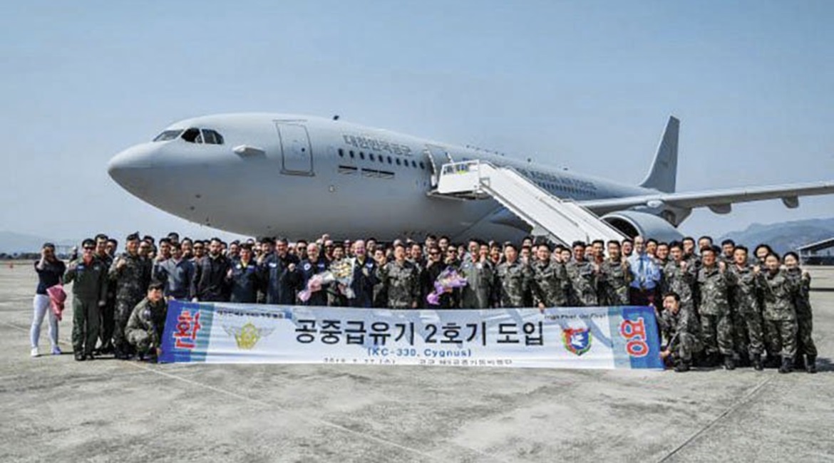 South Korea's MND announced on 28 March that the RoKAF had received the second of four A330-200 MRTTs, which are known as KC-330 Cygnus in RoKAF service.