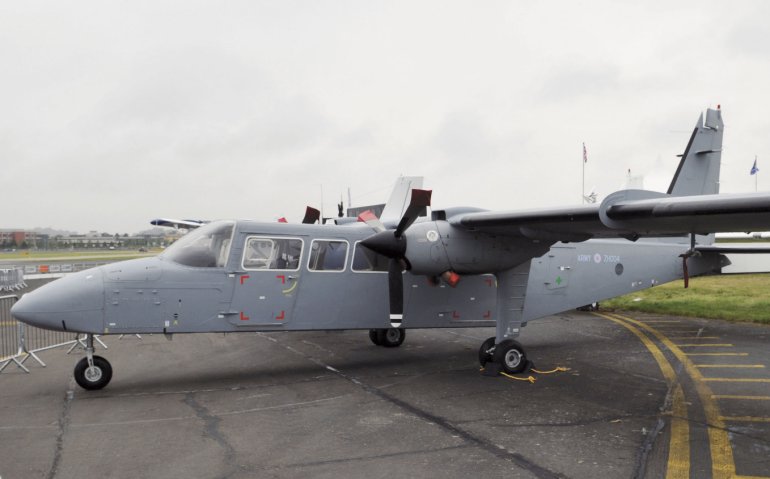 The Defender and Islander aircraft that had until 1 April provided the British Army with its Fixed-Wing Manned Aerial Surveillance capability have now been transferred to the Royal Air Force. (IHS Markit/Patrick Allen)