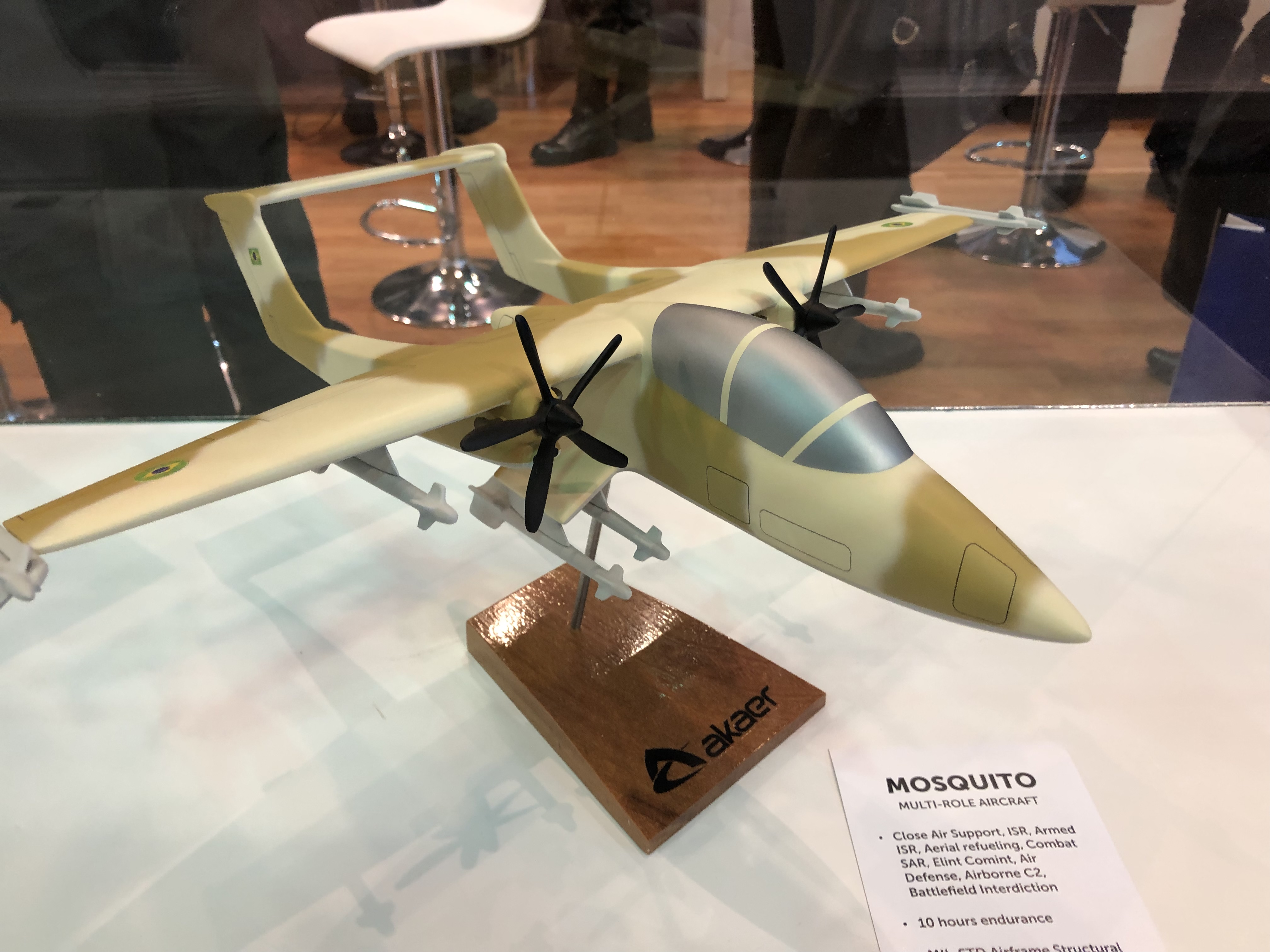 Akaer is showing a conceptual multi-role aircraft called Mosquito at the 2019 LAAD Defence and Security exposition. (IHS Markit/Pat Host)