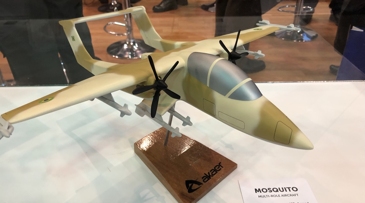 Akaer is showing a conceptual multi-role aircraft called Mosquito at the 2019 LAAD Defence and Security exposition.