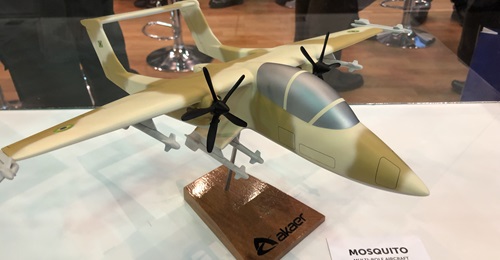 Akaer is showing a conceptual multi-role aircraft called Mosquito at the 2019 LAAD Defence and Security exposition.
