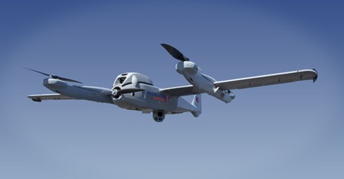 PAE ISR's Resolute Eagle Group 3 tactical UAV in its optional VTOL configuration. The company is promoting the aircraft at the 2019 LAAD Defence and Security exposition in Rio de Janeiro.