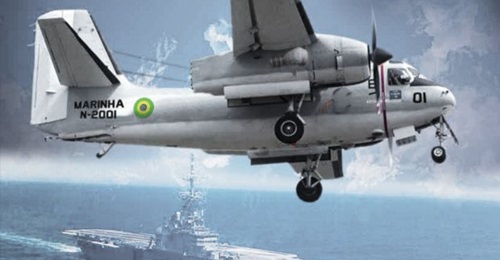 An artist's impression of KC-2 overflying the Brazilian aircraft carrier
