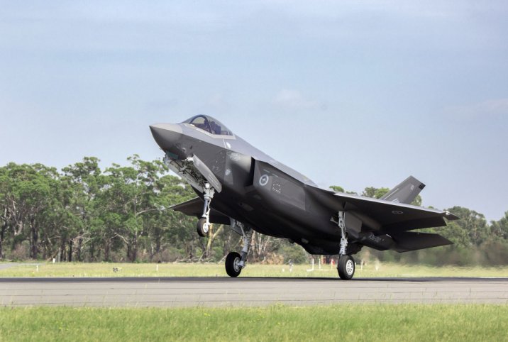 An Australian F-35A fighter arriving at RAAF Base Williamtown. Canberra will acquire a range of weapons and countermeasures for use by its F-35A and Super Hornet fighters under Project Air 6000 Phase 3. (Commonwealth of Australia/Department of Defence)