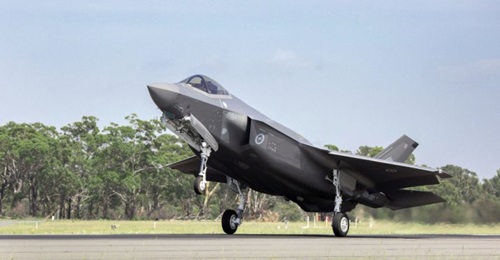 An Australian F-35A fighter arriving at RAAF Base Williamtown. Canberra will acquire a range of weapons and countermeasures for use by its F-35A and Super Hornet fighters under Project Air 6000 Phase 3.