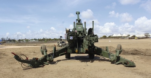 The IA received the first six of 114 Dhanush towed howitzers (similar to this one) from the state-owned OFB.